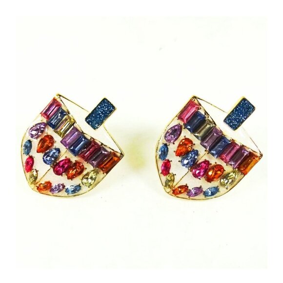 BAUBLEBAR Dreidel Jeweled Multicolor Earrings NEW NWOT - Picture 3 of 3